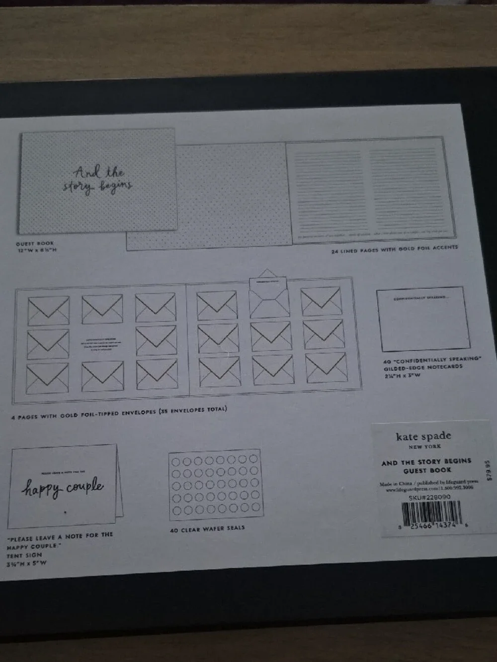 kate spade 'And the Story Begins' Bridal Guest Book - Pink and White